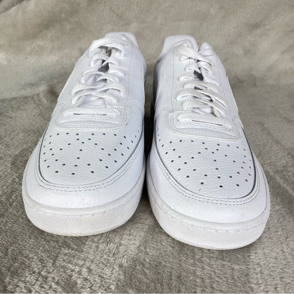 Nike Court Vision Next Nature Mens Sneakers Shoes 11 Triple White Leather NEW - Picture 5 of 10